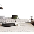 Modern sofa coffee table combination 3d model