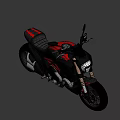 Sleek Black Motorcycle With Red Frame Golden Forks And Modern Sporty Design