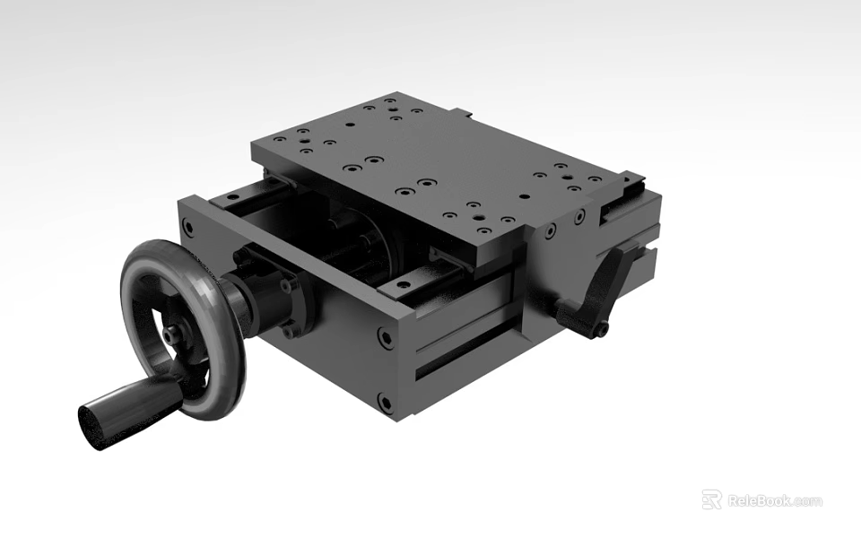 Industrial Equipment Precision Sliding Table With Handwheel Adjustment And Metal Platform 3d model 