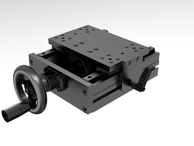 Industrial Equipment Precision Sliding Table With Handwheel Adjustment And Metal Platform 3d model