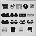 Modern Downlights And Spotlights With Various Styles And Design Options 3d model