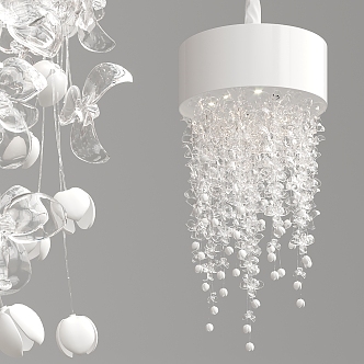 Modern chandelier white crystal chandelier 3d model