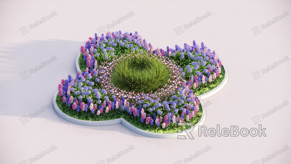 Modern flower bed flower pond model