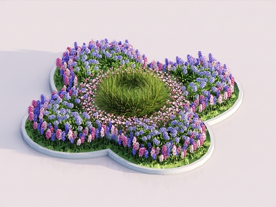 Modern flower bed flower pond model