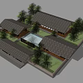 Wooden Detached Villa With Open Air Structure And Sloped Roof Design