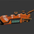 Futuristic Orange Spaceship With Multiple Thrusters And Aerodynamic Design For Cosmic Travel