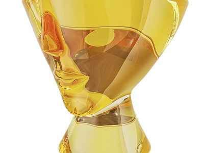 Yellow Transparent Modern Stool With Unique Shape For Decorative Interior Furniture Use 3d model