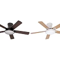 Modern Ceiling Fan With Light Black And Beige Design For Home Interior