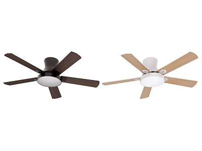 Modern Ceiling Fan With Light Black And Beige Design For Home Interior 3d model