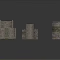 Gray Textured Concrete Scene Components With Rectangular Shapes And Various Sizes