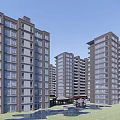 Modern Urban Residential Complex Aerial View With High Rise Buildings Roads And Green Spaces
