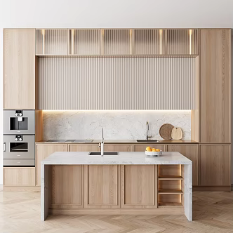 Cream Style Cabinet Simple Kitchen Cabinet 3d model