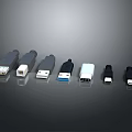 Different Types of Computer Cables Including USB Micro USB and Charging Connectors