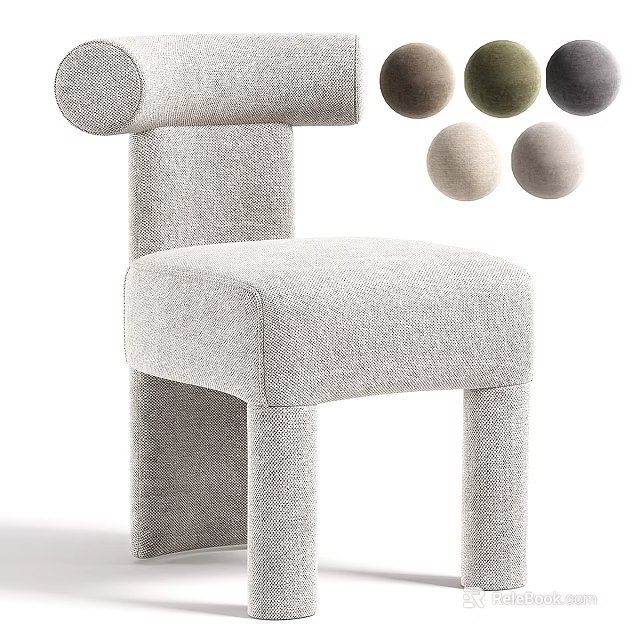Modern Upholstered Armchair With Stylish Design And Multiple Color Options 3d model 