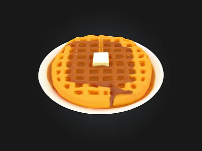 Waffles Dessert Snacks 3d model