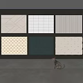 Modern hard bag background wall panel carved hard bag 3d model