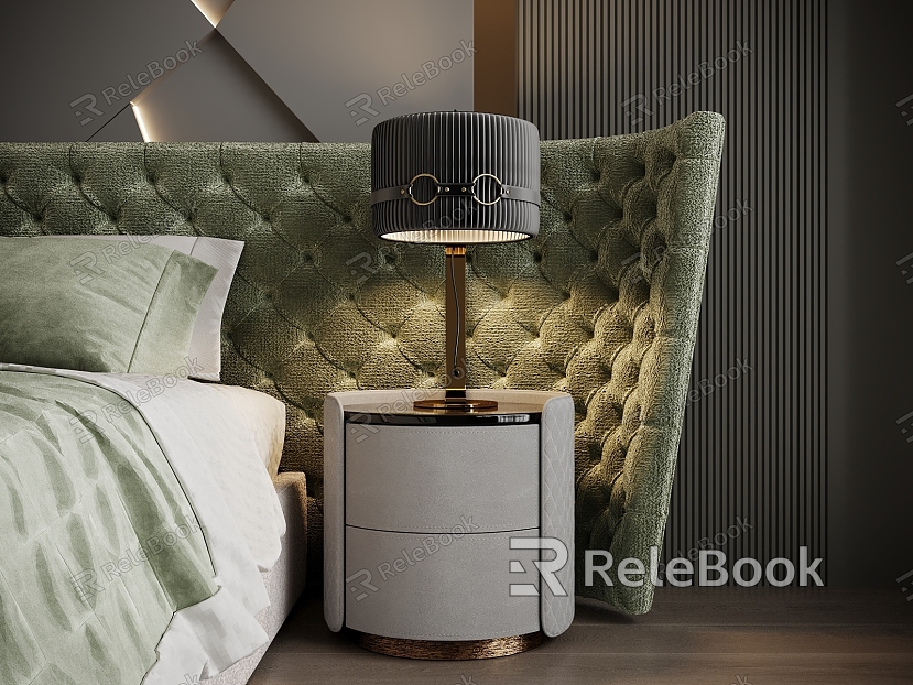 Light Luxury Bedside Table Lamp Round Bedside Table model