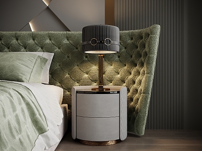 Light Luxury Bedside Table Lamp Round Bedside Table model