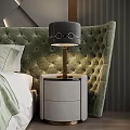 Light Luxury Bedside Table Lamp Round Bedside Table 3d model