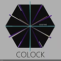 Modern Black Hexagonal Clock With Golden Hands For White Wall Decor