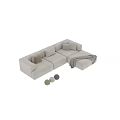 Modern L shaped Sectional Sofa With Plush Cushions And Cozy Throw Blanket