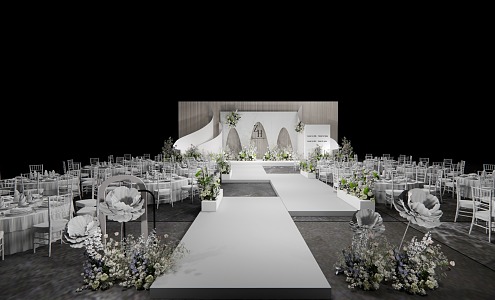 Modern Wedding Scene Simple Korean Wedding 3d model