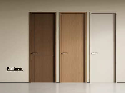 Poliform Interior Doors In Different Colors With Modern Design And Handles 3d model