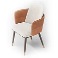 Modern Accent Armchair With Light Gray Fabric Brown Leather Armrests And Dark Legs