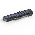 Black Long Strip Mechanical Component With Multiple Modules And Ventilation Grilles