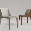 Modern Light Gray And Brown Dining Chairs With Sleek Legs And Upholstered Backs