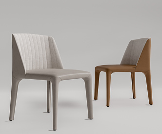 Modern Dining Chair Leather Single Chair Dining Chair 3d model