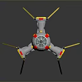 Aerospace Spacecraft Model With Transparent Wings Yellow Borders And Multi Wing Structure