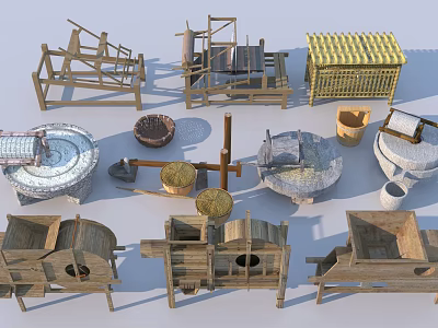 Chicken Cage Livestock Cage Folk Custom Old Object Rural Object Rural Farm Tools 3D Model 3d model