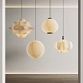 Minimalist Modern Pendant Lights With Various Soft Beige Shapes For Interior Design