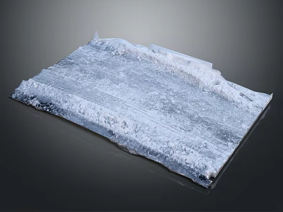 Detailed 3D Terrain Model With Undulated Surface Texture Mountainous Regions And Flat Areas 3d model