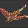 Red Airliner With Unique Sleek Design And Gold Accents In Close Up View