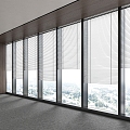 Office Curtain Wall Window Blinds 3d model