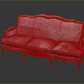 Elegant Pink Classical Sofa With Golden Carved Frame And Soft Cushions