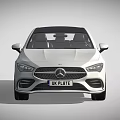 White Mercedes Hatchback Car With Modern Front Design And Sleek Body Lines