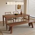 Middle style dining table and chair combination 3d model