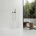 Modern Bathroom With Large Windows Bamboo View Freestanding Bathtub Double Vanity And Wooden Cabinets