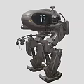Gray Mechanical Robot Number 16 Featuring Industrial Structure With Multiple Arms And Legs 3d model