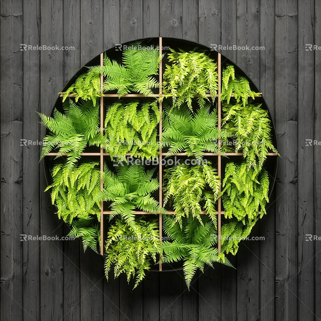 modern plant wall fsform board plywood loft 3d model