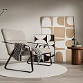 Leisure chair recliner side corner table 3d model