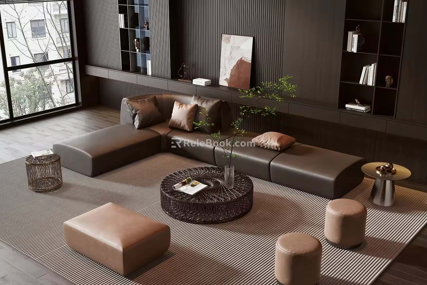 Minotti sofa coffee table combination 3d model