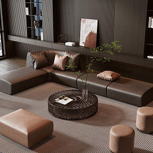 Minotti sofa coffee table combination 3d model