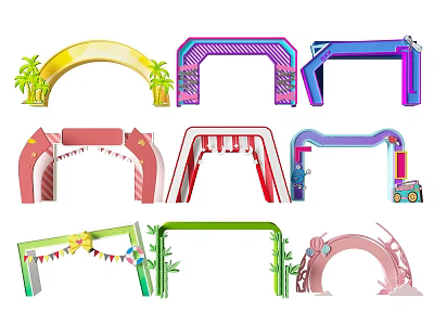 Modern Festival Meichen Shopping Mall Festival Activities Meichen Shopping Mall Festival Activities Door Head Shop Facade Festival Door Head Shop Facade Festival 3d model