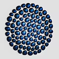 Modern Black and Clear Round Beads in Circular Arrangement Wall Decor 3d model