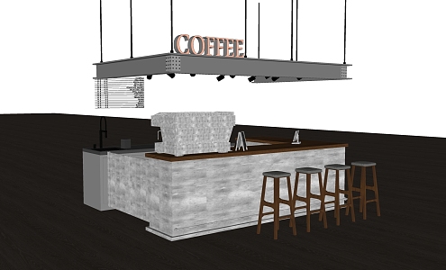 Cafe Cashier Bar 3d model