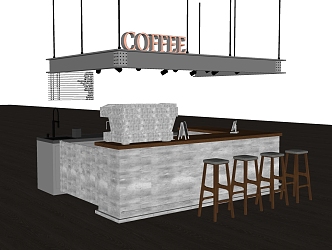 Cafe Cashier Bar 3d model